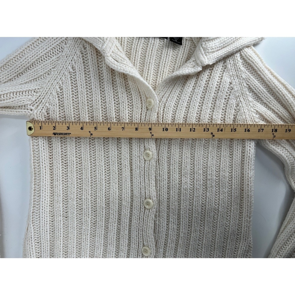 Express Beige Ribbed Knit Button Front Cardigan S… - image 4